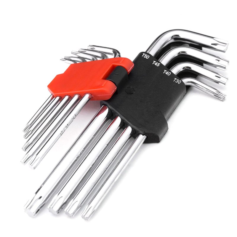 مجموعة مفاتيح توركس ماكس باور 9 قطع - أدوات احترافية طويلة الذراع بستة رؤوس نجمية T10، T15، T20، T25، T27، T30، T40، T45، T50 - Image 2